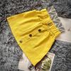 Saia Jeans Curta de Verão para Meninas Estilo Western de Bebê Infantil Distintiva Moderna Estilo Coreano Fashion Botão Celebridade da Internet Saia de Princesa