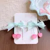Laço de Cabelo Cereja Doce Estilo Coreano, Presilha Lateral para Meninas, Faixa de Cabelo de Tecido Xadrez, Grampo de Cabelo Fofo
