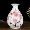 Vaso Pequeno de Cerâmica Flor de Pessegueiro com Pontos de Água Estilo Chinês Novo de Jingdezhen Vaso Ornamento Flor e Pássaro Vaso de Templo Presente de Aniversário