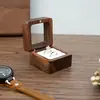 Caja de Anillo de Madera Creativa Lujo Ligero Retro Volteable Magnética Caja de Joyería de Madera Accesorios para Pendientes Caja de Almacenamiento de Madera Maciza