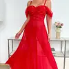 2025 Nuevo Ins Transfronterizo Europeo y Americano Exportación Falda Larga Roja Sexy Vestido Sexy Vestido Lencería Sexy para Mujeres