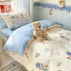 Juego de ropa de cama de tres piezas 100% algodón para dormitorios de estudiantes, específicamente para residentes de secundaria y universidad, sábana y funda de edredón de algodón puro para cama individual