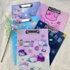 Carpeta de estudiante con dibujos animados Pappa, resistente al agua, con clip para tablero, papel de prueba A4 para estudiantes, bloc de escritura, Kulo, con dibujos animados, con clip para tablero