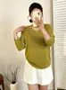 Blusa casual versátil plus size feminina, suéter de puxar, estilo outono 2026, malha solta de manga longa para mulheres plus size