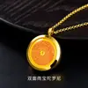 Colgante Tangka Mini Zakiram Tara Verde Amarillo Mantra de la Riqueza Puede Abrir Caja Gawu de Acero de Titanio para Hombres y Mujeres