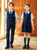 Disfraces de actuación para niños, uniformes escolares de estilo preppy, uniformes de escuela primaria, uniformes de jardín de infantes, conjuntos de uniforme de chaleco estilo británico