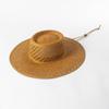 Moda casual nueva de primavera y verano tejida a mano con cuerda de amarre paja de papel hueca anillo alto superior ala grande sombrero de paja sombrero de sol para exteriores