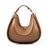 Bolsa de Ombro em Formato de Meia-Lua Design de Nicho Couro Genuíno para Mulheres Modelo Novo 2026 Simples de Alta Qualidade Ombro Único Transversal Versátil Bolsa Feminina