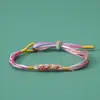 2026 Estilo Chino Nudo de Flor de Durazno Cuerda Multicolor Tejido a Mano Simple Versátil Pulsera Joyería Regalo para Pareja Venta al por Mayor