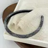 Diadema Delgada de Tela Gris Estilo Coreano para Mujer con Cuadros y Lunares, Adecuada para el Uso Diario y el Lavado de Cara