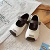 Zapatos de piel dulces para niñas 2026 primavera nuevos zapatos de princesa de bloques de color para niños zapatos planos versátiles de corte bajo para niñas pequeñas
