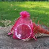 Bolsa de hilo de caramelo de color sólido para venta al por mayor, bolsa de embalaje con cordón para joyería, bolsa de organza para regalo, bolsa de malla con cordón para joyería
