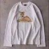 Camiseta de manga larga con cuello redondo y estampado de subcultura oscura Y2K, top de moda callejera de alta costura, ajuste ceñido DIY