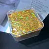 Polvo de Brillo Láser Mixto, Polvo Fino Iridiscente, Lentejuelas Hexagonales, Polvo de Brillo Fluyente, Mahjong de Arena Movediza Hecho a Mano DIY Europeo y Americano