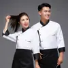Roupa de Chef de Hotel Manga Longa Outono e Inverno Roupa de Trabalho para Restaurante de Hotel Roupa de Cozinha Dupla Fileira