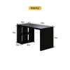Mesa de Canto em L de Madeira Maciça Preta com Estante Integrada, Mesa para Computador para Quarto, Mesa para Jogos em Casa, Mesa de Estudo Perto da Janela