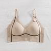 Roupa Íntima Feminina Sem Costura com Bolinhas em Seda Gelada para Seios Pequenos, Estilo Fino de Verão com Lindo Design nas Costas e Bojos Fixos