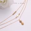 Tobillera de moda simple de alta gama multicapa apilada con cuentas de estrella de piña para mujer, traje de tobillera de aleación plateada al por mayor