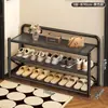 Zapatero sin instalación para entrada de casa, zapatero plegable simple de varias capas, solución económica de almacenamiento de zapatos para apartamentos de alquiler