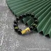 Pulsera Pixiu de Imitación Oro Arena Vietnamita Pulsera de Imitación Oro Negro Obsidiana Peel Pulsera Atmosférica Ágata Chapada en Oro Rojo Regalo
