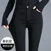 Leggings femininas para primavera e outono para usar como peça externa, justas ao corpo, elásticas, modeladoras, que levantam o bumbum, calças skinny, tamanhos grandes, calças lápis pretas petite, da moda