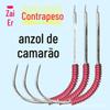 Gancho de camarão a granel Gancho de camarão verde Gancho de filamento a granel sem farpa Gancho de pesca de camarão Equipamento de pesca de anzol Contrapeso autoconstruído para fazenda de camarão