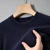 Transmisión en vivo súper ventas suéter de cuello redondo para hombre transfronterizo otoño e invierno nuevo estilo engrosado cálido casual prenda interior capa base tejido para hombre
