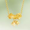 Colar de lírio de arco de ouro feminino luz de luxo nicho design de alta qualidade sentido escapar princesa banhado a ouro pingente clavícula cadeia