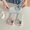 Estojo para Lentes 3D Urso com Bolinhas de Diamante Brilhante para 18 Pro Max, Novo Design Criativo para Capa Dura Apple 17, 16, 15
