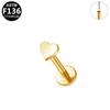 Gabe Europeos y Americanos Transfronterizos Normcore Perforaciones Labiales F136 Aleación de Titanio Pendientes Simples en Forma de Corazón Rayo G23 Adornos Labiales Venta al por Mayor
