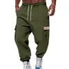 Pantalones deportivos casuales de moda para hombre, de forro polar, para otoño e invierno, de alta resistencia, transfronterizos europeos y americanos, de calle, para exteriores, con múltiples bolsillos, ropa de trabajo