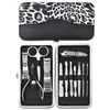 Conjunto de Cortadores de Unha de Aço Inoxidável, Conjunto Completo com 12 Peças, Ferramentas de Manicure e Beleza, Kit de Beleza, Cortadores de Unha, Conjunto de Tesouras de Unha