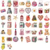 50 Pegatinas Estéticas en Diseños Coloridos Estilo Ins para Decoración DIY de Diarios, Teléfonos, Cuadernos, Maletas y Botellas de Agua, Calcomanías Impermeables