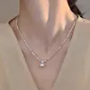 Collar de plata S925 Diana con diseño de nicho de perla Shijia, cadena de clavícula de alta calidad para mujer, combina con todo