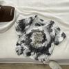 [2024] Verano Algodón para Niños Camiseta de Manga Corta Algodón con Estilo Tinta Tie-dye Bebé Niños y Niñas Estilo Coreano