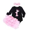 Verão Novo Feminino Infantil Algodão de Alta Qualidade Moda Manga Longa Vestido Tutu Hama Seis Camadas Conjunto 0-2 Anos Roupa Infantil