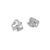 Ear Cuff Estrela e Lua Romântico com Zircônia Sem Perfuração, Presente de Aniversário para Melhor Amiga, Clipe de Orelha Dupla Camada Estrela e Lua