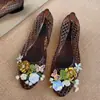Zapatos de gelatina coreanos, zapatos bajos sin cordones, sandalias de punta fina casuales para exteriores de PVC cristalino, zapatos de baile huecos sin cordones
