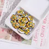 Contas de Cerâmica Retas Pintadas com Flores de Desenho Animado Fofo Material para Pulseira Colar de Miçangas Artesanais DIY Acessórios de Joias