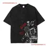 Camiseta Manga Curta Gola Redonda Y2K Roupas Masculinas Novidades