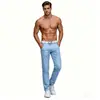Pantalones Casuales Ajustados Elásticos para Hombre de Comercio Exterior Transfronterizo, Pantalones Largos de Color Sólido de Moda, Estilo Delgado para Primavera y Verano, Pantalones Largos Adelgazantes y Versátiles