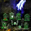 Nueva Placa Luminosa de Patio para Halloween Lápida Luminosa Jardín Exterior Patio Césped Placa Horripilante