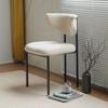 Silla de Comedor Estilo Crema para el Hogar Apartamento Pequeño Silla con Respaldo Minimalista Estilo Francés Silla de Tocador Popular en Internet Flannel Silla de Restaurante de Diseño