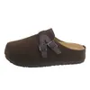 Sandalias de media pantufla estilo Birkenstock de moda para mujer, cómodas con suelas blandas, calzado de exterior 2026, mules de otoño de suela gruesa, nuevo estilo versátil
