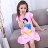 Camisola de Noite de Verão de Manga Curta para Bebê Menina Desenho Animado Fofo Pijama Menininha Alça À Prova de Chute Vestido Infantil para Casa
