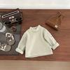 Roupas de Inverno para Meninos e Meninas, Roupas de Inverno para Bebês, Camisetas Básicas Versáteis de Veludo Dupla Face, Tops Internos Quentes de Manga Longa para Crianças