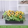[Girassol A60] Caixa de Flores de Planta Simulada Planta Verde Sala de Estar Plástico Flor Artificial Sala de Estar Varanda Decoração Interna e Externa