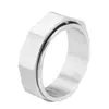 Espejo Cruzado Moda de Comercio Exterior Tuerca Octagonal Anillo Giratorio de Acero de Titanio Estilo Nuevo