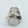 Loniu Interruptor de Botón Metálico de 19 mm 2 Pines Sin Luz Cabeza Plana Auto-Restaurable Botón Metálico Interruptor de Botón Impermeable
