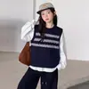 Conjunto de Moda 2026 para Niñas de Primavera y Otoño: Elegante Conjunto de Tres Piezas para Niña: Chaleco de Punto, Camiseta Básica y Pantalones Deportivos Curvos